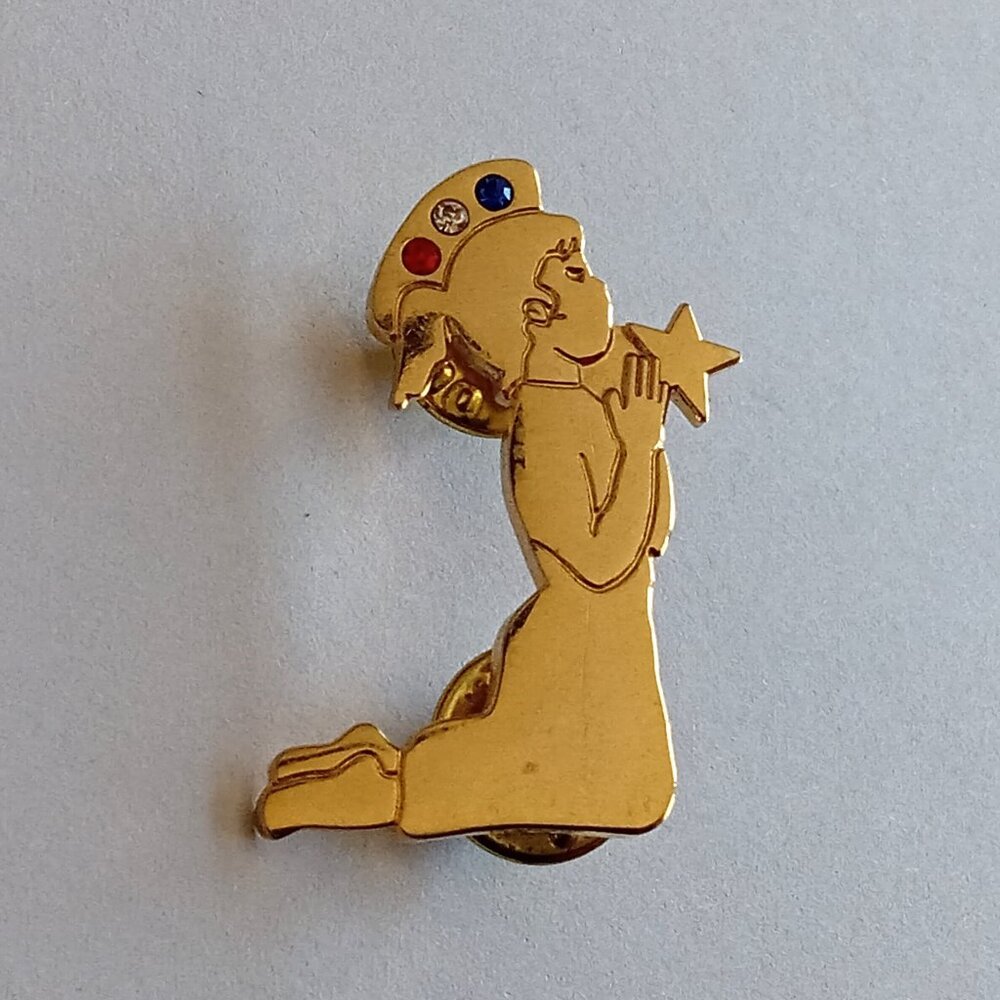 Vintage Praying Girl with Star Pin